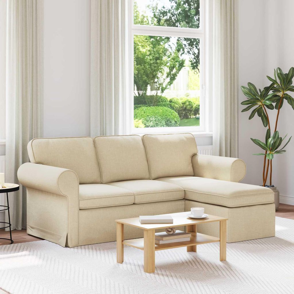 "Schlussverkauf" Wohnzimmer Couch/Sofa - mit Ergonomisches Design - Creme Gesamtabmessungen: 195x138x80 cm (BxTxH) C14169