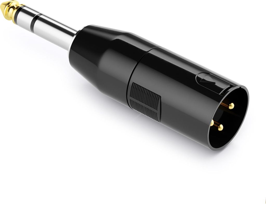 deleyCON Audio Adapter XLR auf 6,3mm Stereo Klinke - XLR Stecker auf 6,35mm TRS Klinke Stecker für 3-Pin XLR Kabel Mikrofon Lautsprecher Mischpult...