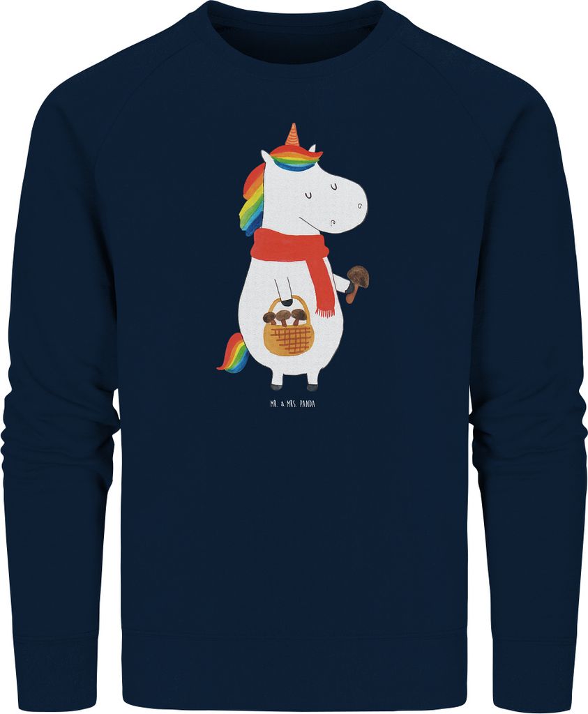 Mr. & Mrs. Panda Bio Baumwoll Pullover Einhorn Pilz Größe XL - French Navy - Geschenk, Einhörner, Nachhaltiger, Motivation, Spruch, Pulli, Sweat...