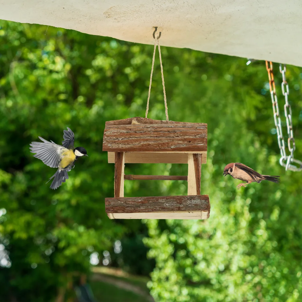 Ram® - Vassoio per mangiatoia per uccelli, in metallo, da giardino