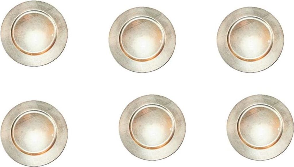 6 x Platzteller aus schimmerndem Melamin Ø 33 cm goldfarben Vintage auf alt gemacht