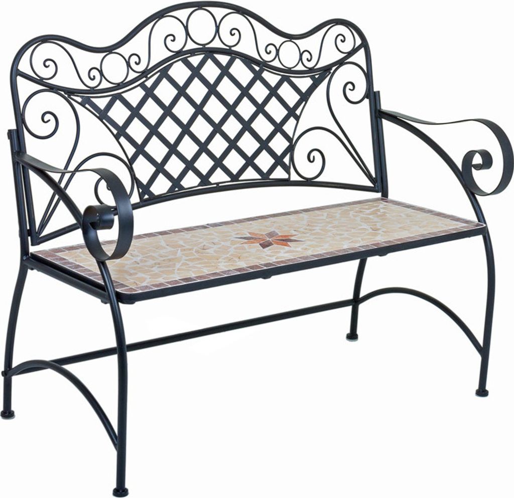 Bank mit Mosaik GARDA-120, B/H/T: ca. 115/97/57 cm