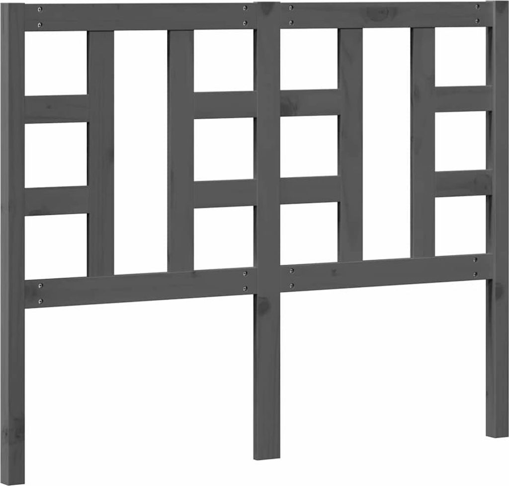 vidaXL Kopfteil Grau 126x4x100 cm Massivholz Kiefer