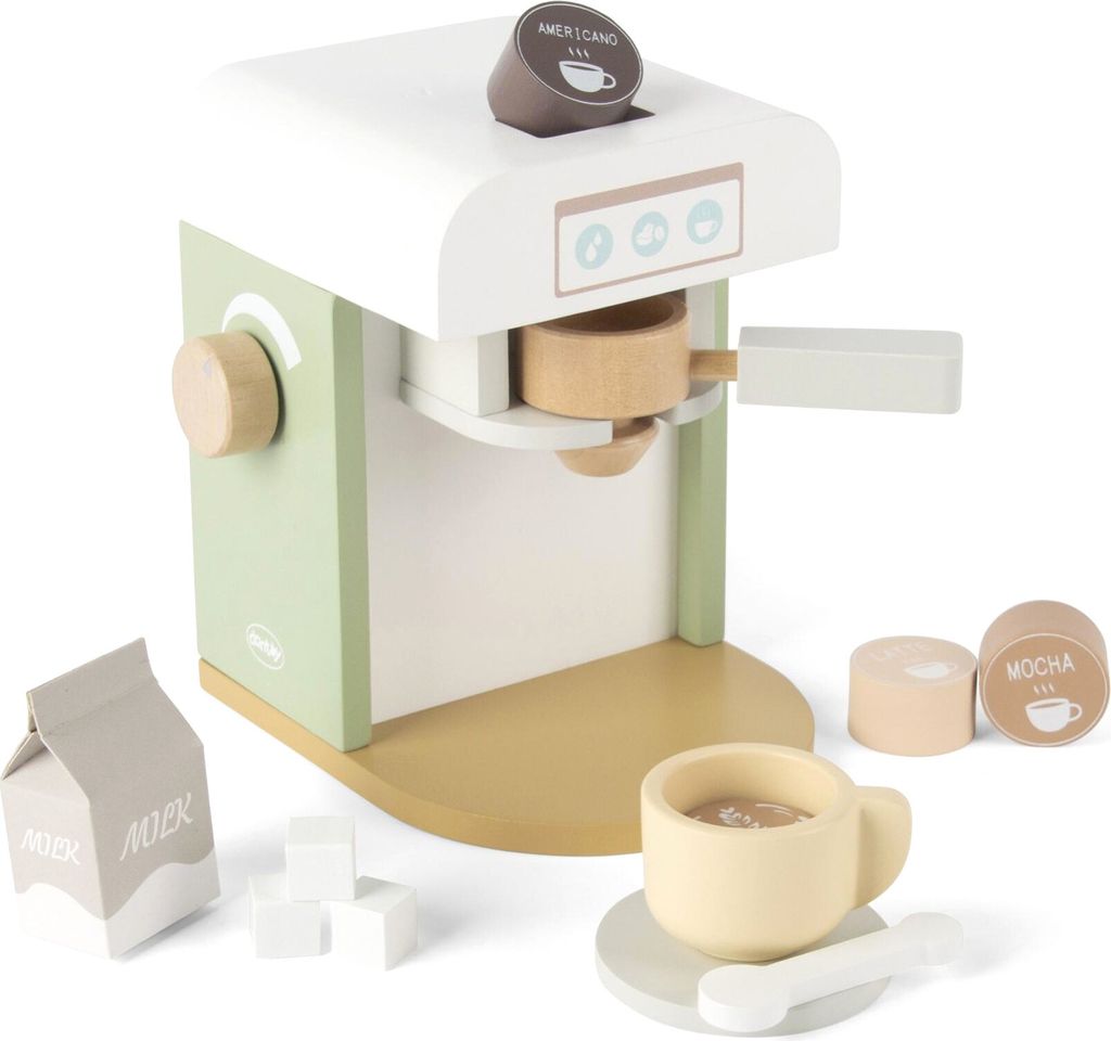 Dantoy Holz-Kaffeemaschine XL Spielset - 13-teilig in Box