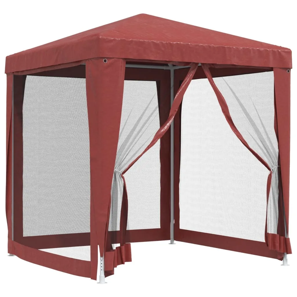 Tenda Party 2x2m Rossa con 4 Pareti in Rete HDPE - Gazebo da Giardino