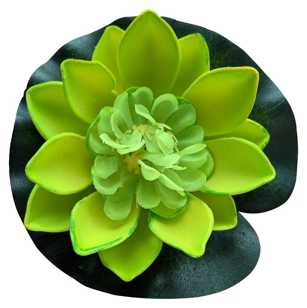 Schwimmende künstliche Lotusblumen mit Lotusblättern – realistische Teichpflanzen-Imitation für See, Pool, Aquarium – Wasserdekoration