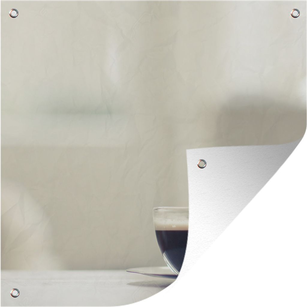 MuchoWow 100x100 cm Outdoor-Poster Gartendeko Sichtschutz Garten Poster für den Garten Espresso in Glastasse