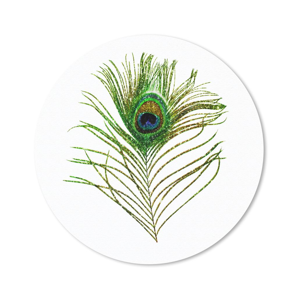 MuchoWow Mauspad Mousepad Pfauenfedern - Grün - Augen 40x40 cm - Mousepads - Maus Mat - Pad - Mausunterlage - Schreibtisch Accessoires