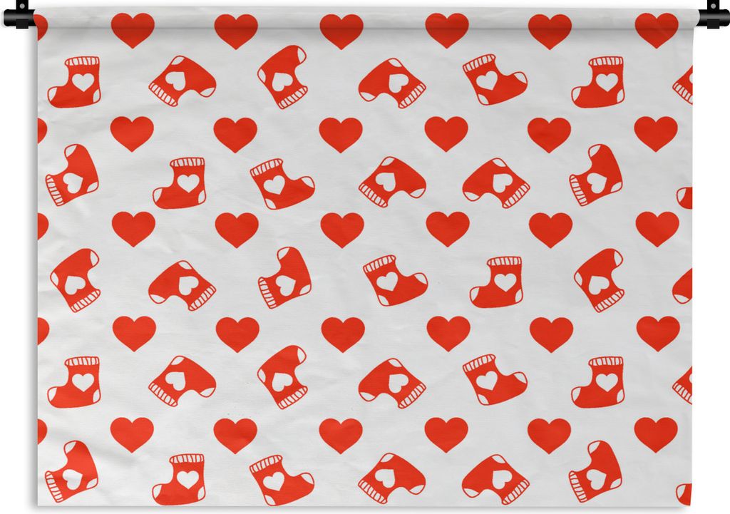 MuchoWow Wandteppich Wandbehang Weihnachten - Muster - Valentinstag 60x45 cm Tapisserie Dekoration Wandtuch - Das Schlafzimmer