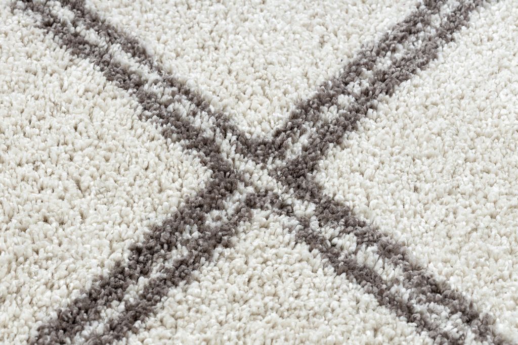 Teppich BERBER ASILA Kreis sahne / braun Franse berber marokkanisch shaggy beige rund 160 cm
