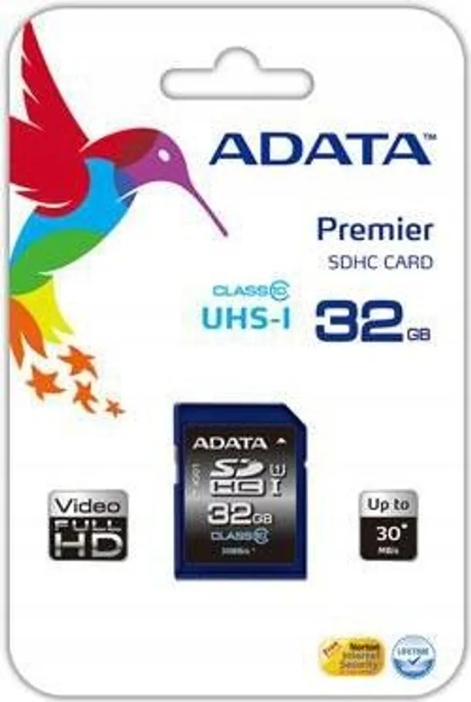 Memoria ADATA 32GB SDHC Premier Class 10 U1 - Ideale per Dash Cam - 1