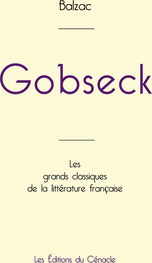 Gobseck de Balzac (édition grand format)