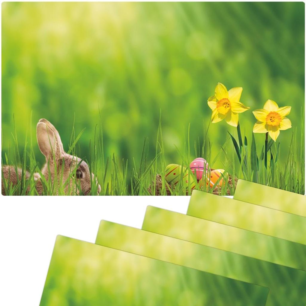 Abwaschbare Tischsets 6er Set Ostern Blumen Osterglocken Produktbild 