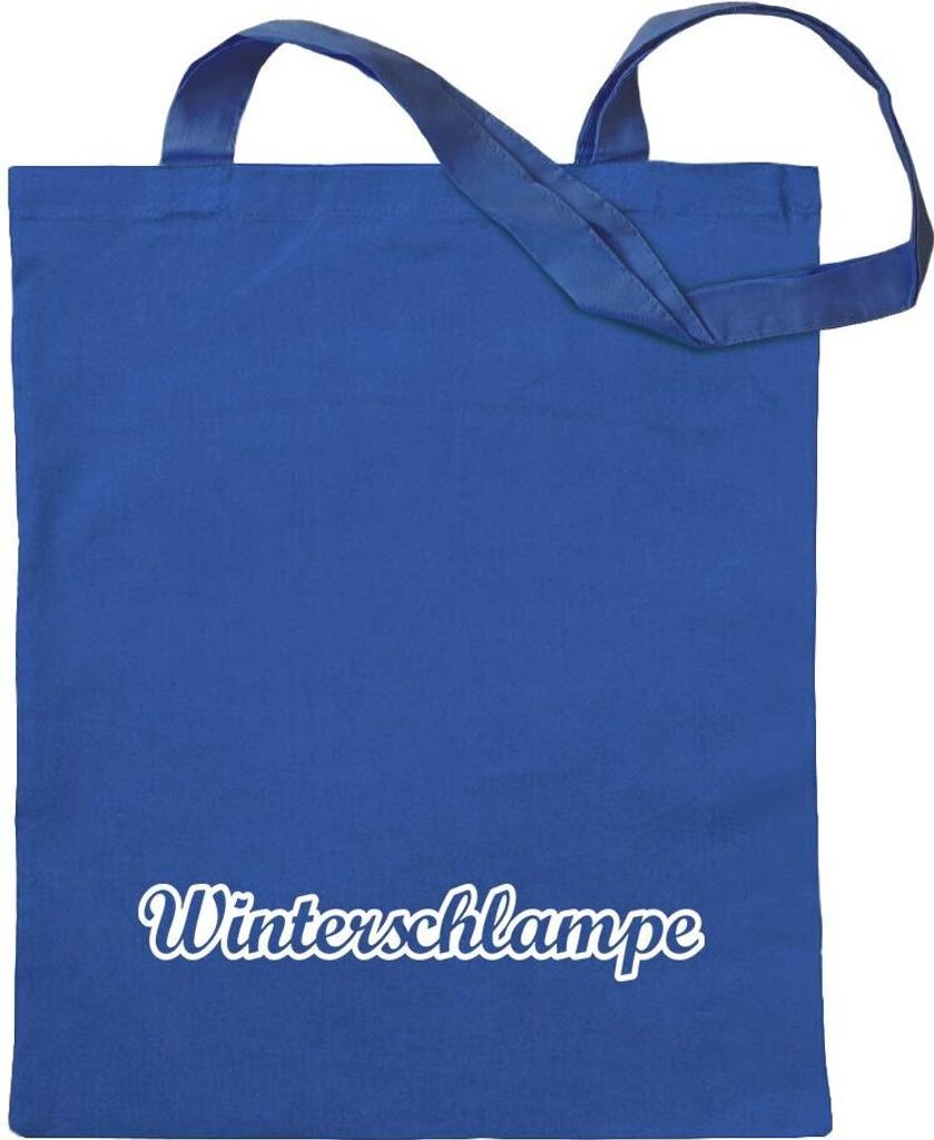 Kiwistar - Baumwolltasche - royalblau - Winterschlampe - Tragetasche Stoffbeutel Umhängetasche Langer Henkel