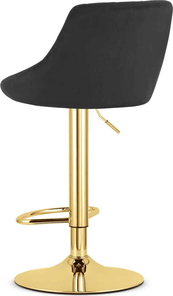 Sgabello KAST Velluto Nero e Base Oro | Design Luxury per Penisola Cucina - 5