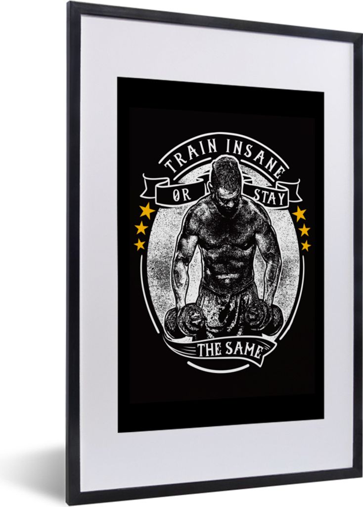 MuchoWow MuchoWow Gerahmtes Poster Mancave - Sport - Retro - Zitat 40x60 cm - Poster mit zchwarzem Bilderrahmen - Poster in Rahmen