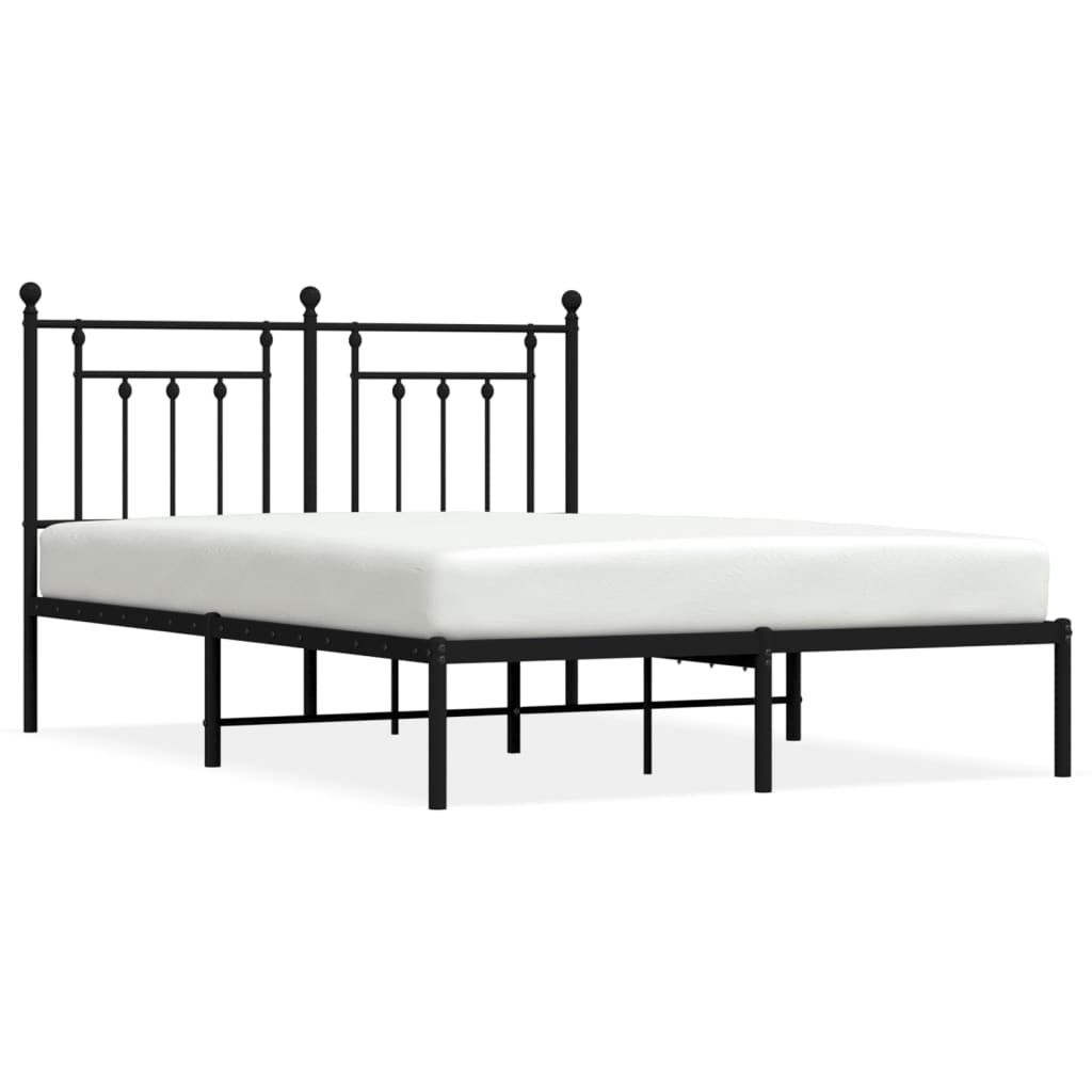 vidaXL Struttura letto con testiera in metallo nero 140x200 Immagine del prodotto 
