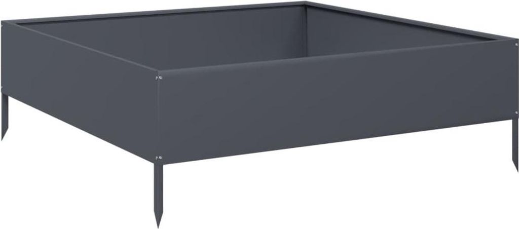 vidaXL Podwyższone łóżko antracyt 100x100x33,5 cm stal Zdjęcie produktu 