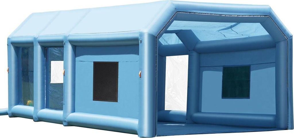 Inflatable Paint Booth, 29.5 x 15.7 x 11.8 ft Inflatable Spray Booth, with 950W+750W Powerful Blowers and Air Filter System, Portable Car Paint Boo...