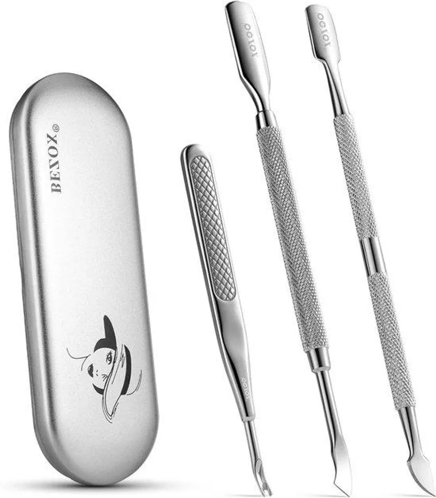 Kit d'outils manucure en acier inoxydable, lot de 3 pièces essentielles