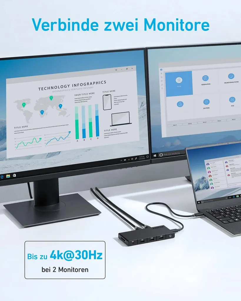 Hub USB-C Anker 364 : Solution Double HDMI pour Manque de Ports PC