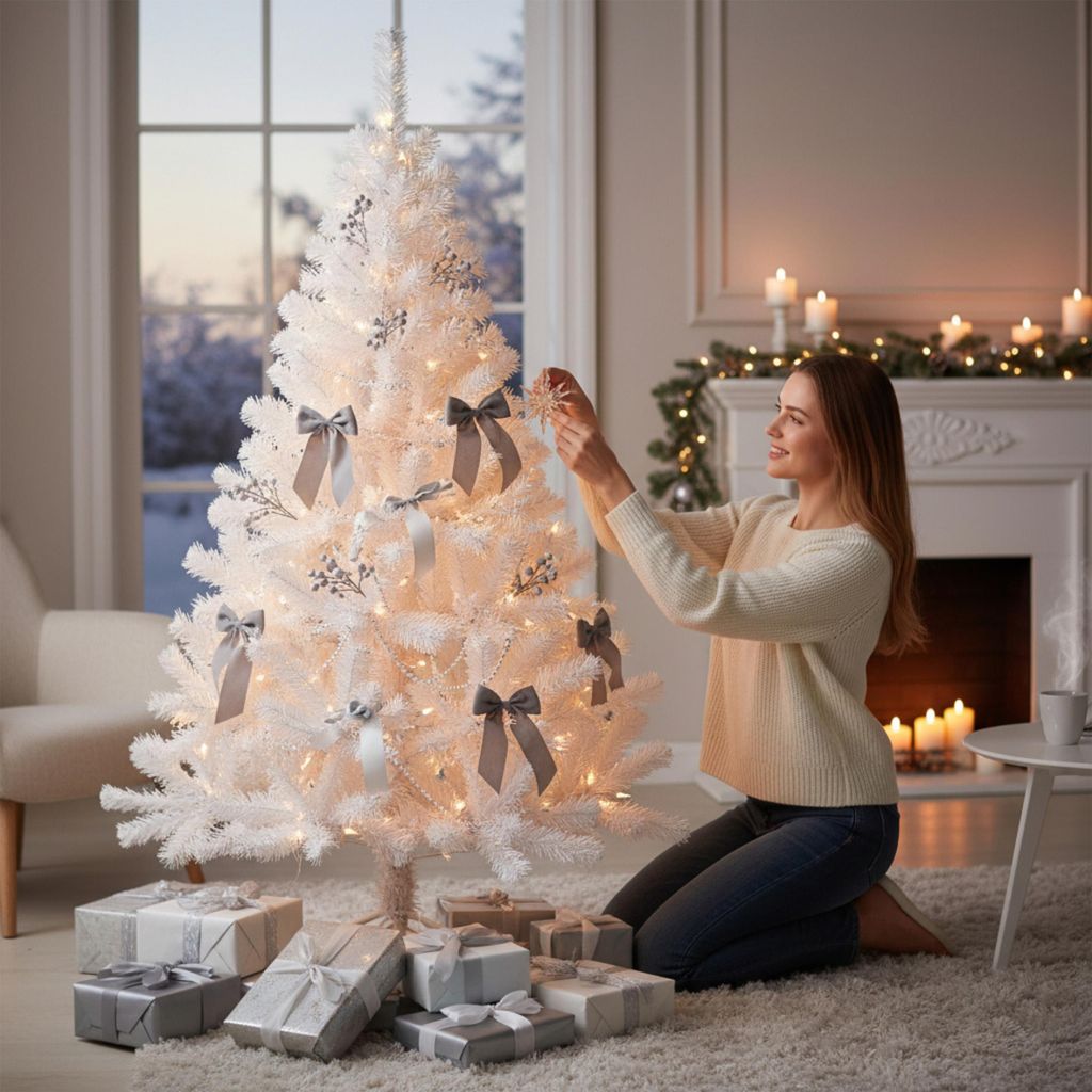 Knstlicher Weihnachtsbaum - 120 cm / wei - Kunst