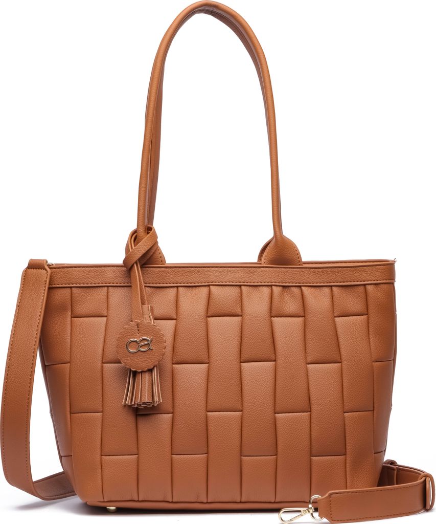 Schultertasche Luvre mit aufwendiger Steppung von collezione alessandro