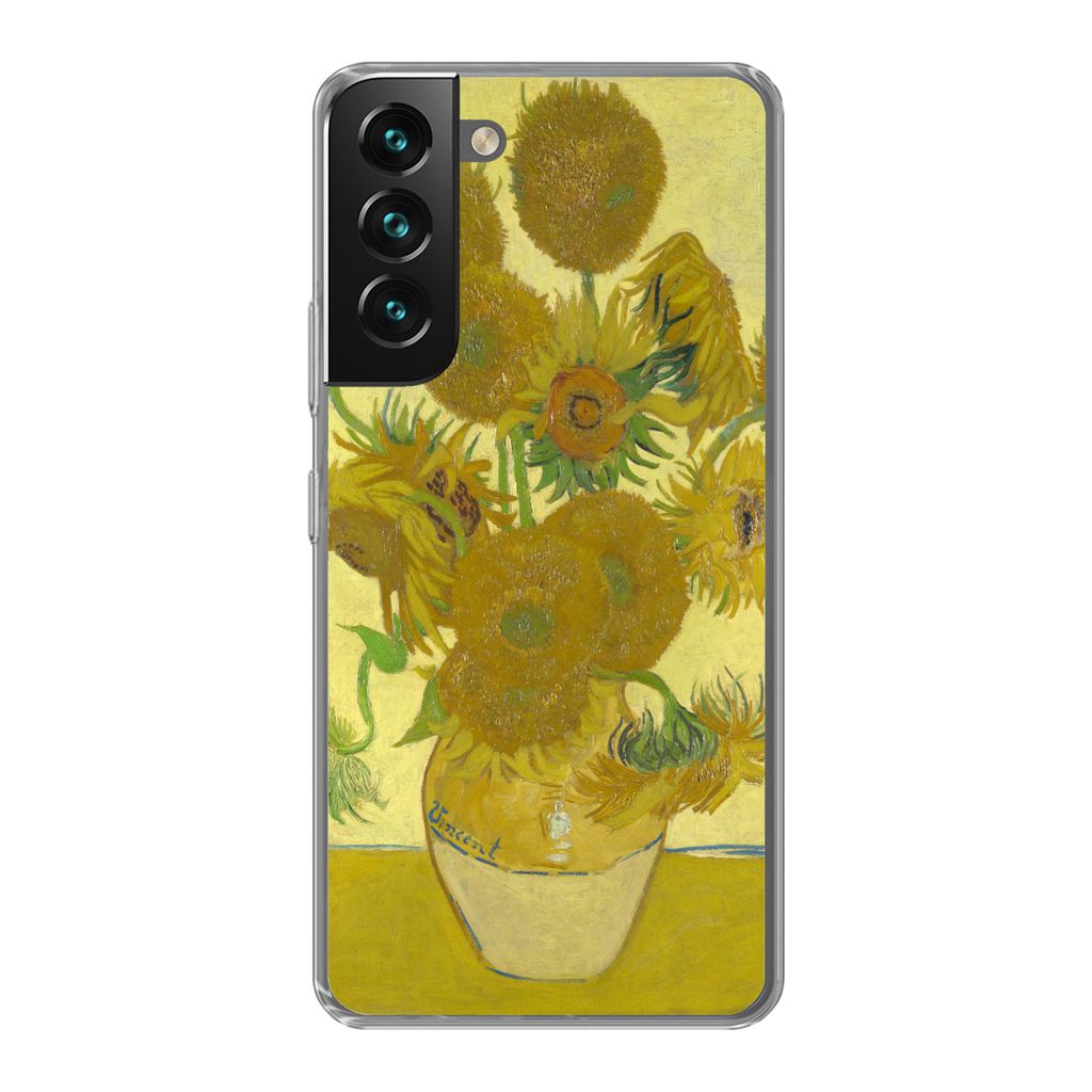 MuchoWow Handyhülle Schutzhülle Hülle für Samsung Galaxy S22 Sonnenblumen - Vincent van Gogh Silikon Softcase Handy Hülle - Mobiltelefonhülle