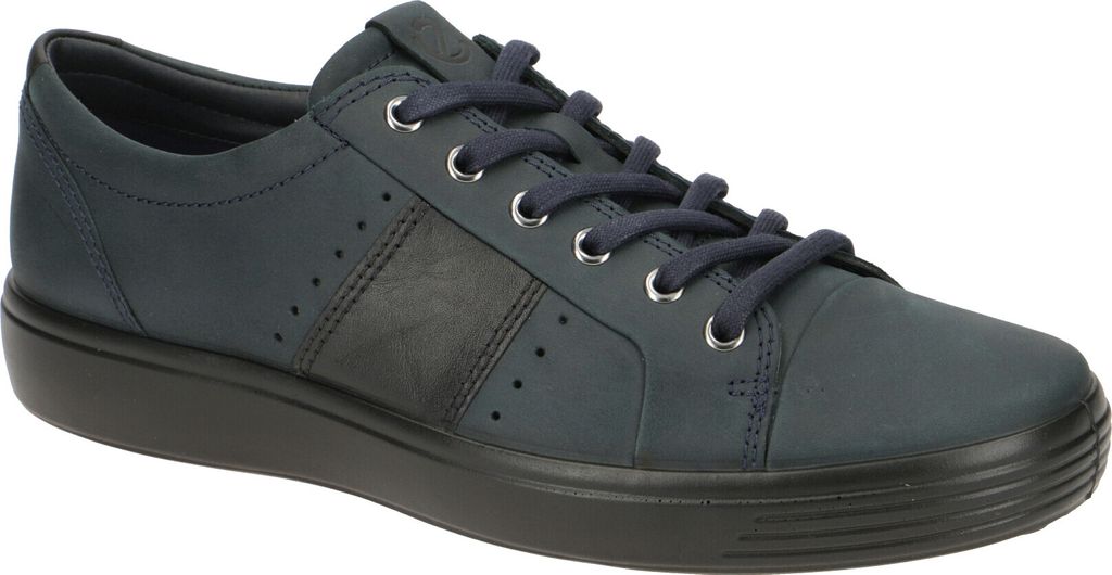 Ecco SOFT 7 MEN`S Herrenschuhe - bequeme Schnür Halbschuhe blau Freizeit NEU