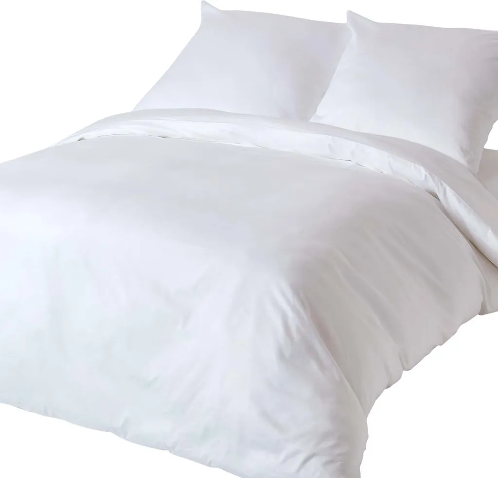 Set Letto Homescapes Bianco Organico 155x220 cm | Naturale al 100%