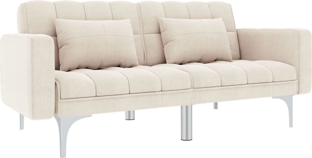 Schlafsofa Creme Stoff
