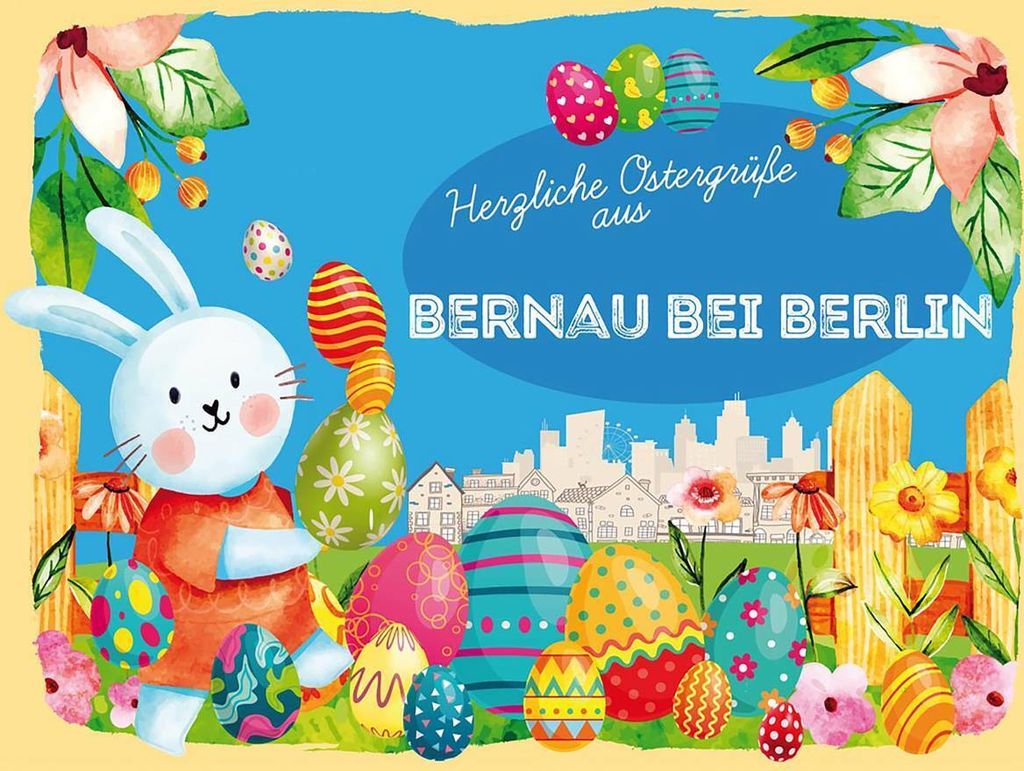 vianmo Holzschild 30x40 cm Ostern Ostergrüße BERNAU bei BERLIN