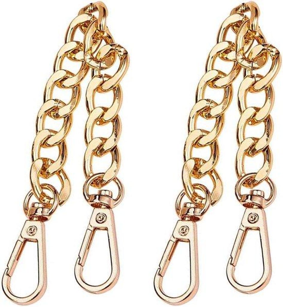 Goldene Kettenriemen - Set aus 2 - Handkettenriemen mit Spangen - Für Handtaschen, Clutches, Abendtaschen