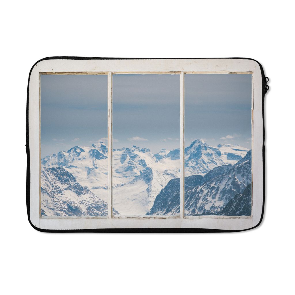 MuchoWow Laptop Hülle 14 ZollAussicht - Berg - Schnee Laptoptasche - Laptoptasche - Stoßsicher - Schutzhaube