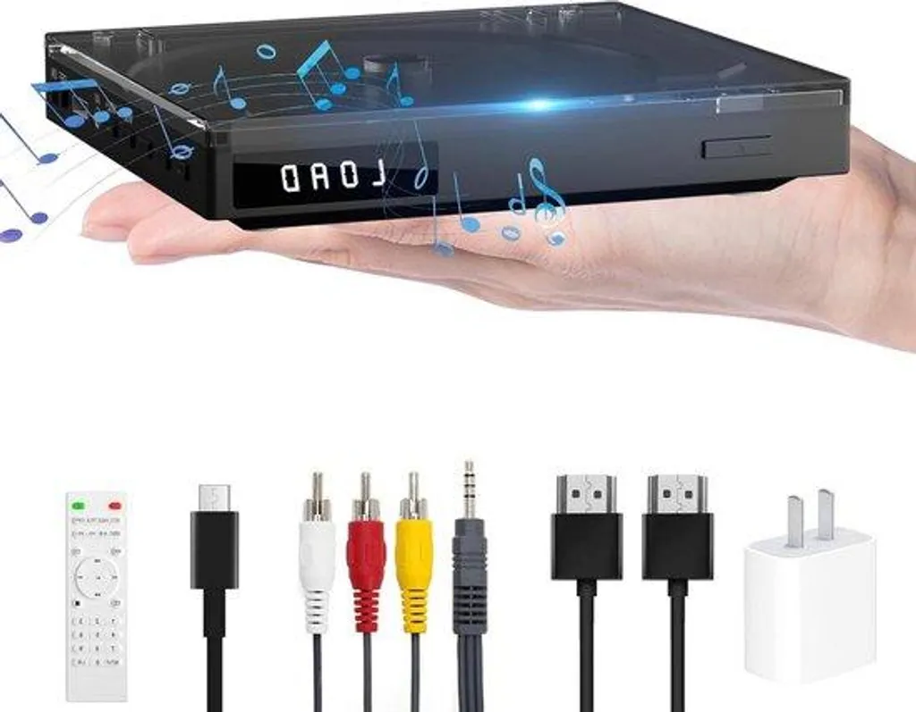 Mini Lecteur DVD HDMI Compact Full HD avec Port USB et Câbles RCA Inclus