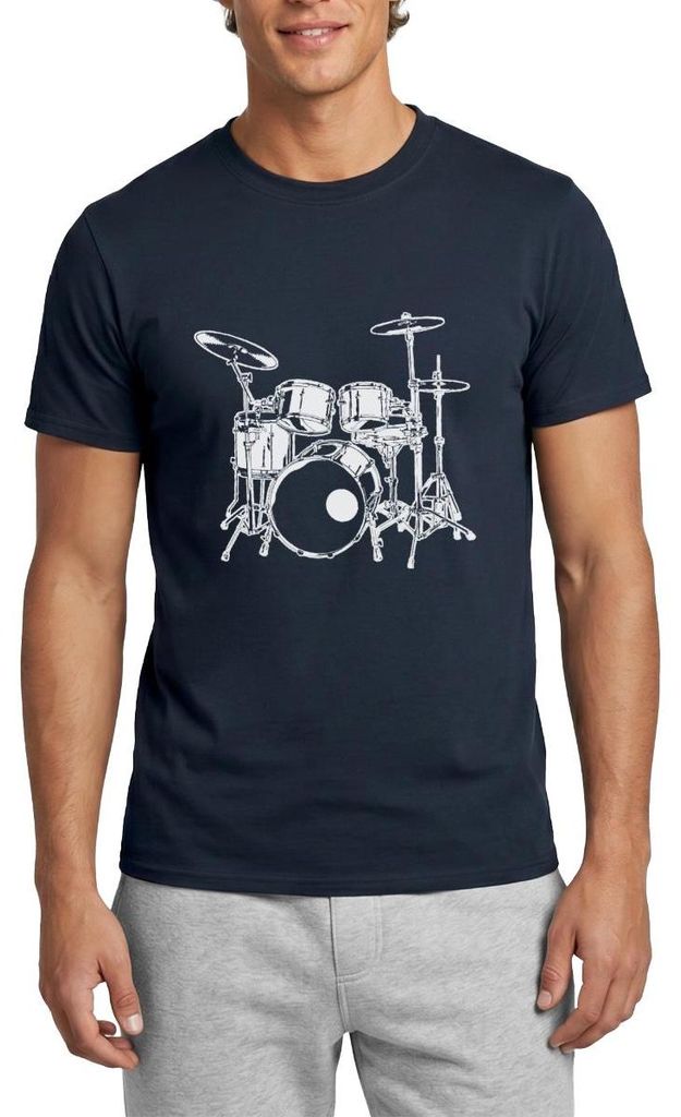Spreadshirt Schlagzeug Drummer Rock Musik Männer T-Shirt, XXL, Navy