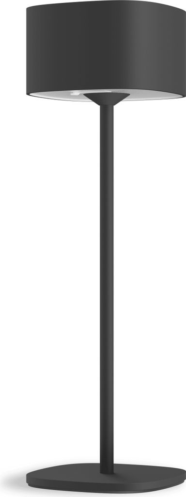 Calex Serino Tischlampe, wiederaufladbar, kabellos, dimmbar, warmweißes Licht, wasserdicht, Aluminium, Schwarz