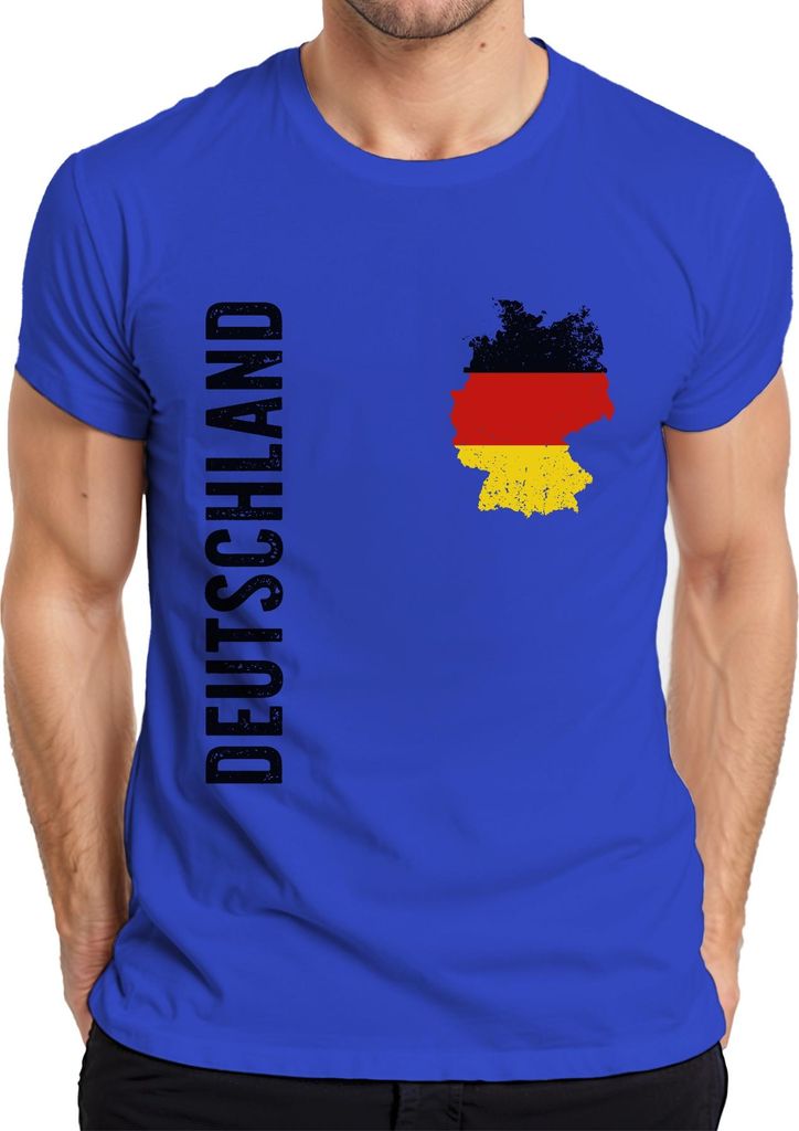 Deutschland Flagge Fußball Fan DE Trikot Weltmeisterschaft WM Herren T-Shirt, Blau, M
