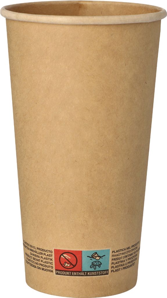 50 Trinkbecher, Pappe 0,5 l Ø 9 cm · 15 cm braun Produktbild 