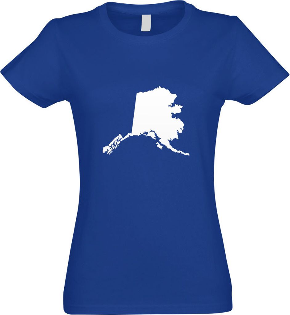Kiwistar - T-Shirt tailliert - Damen - royal - USA - Alaska Juneau - mit Motiv Bedruckt - Funshirt Design - Sport - Freizeit - Damen - XXL