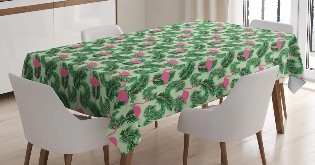 Tovaglia Estiva Flamingo e Palme 140x240 - Design Moderno Rosa