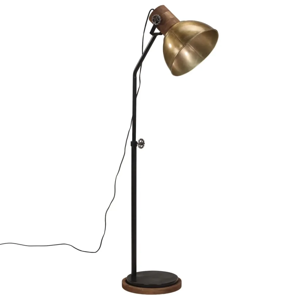 vidaXL Lampada da terra 25 W ottone antico 30x30x100-150 cm E27