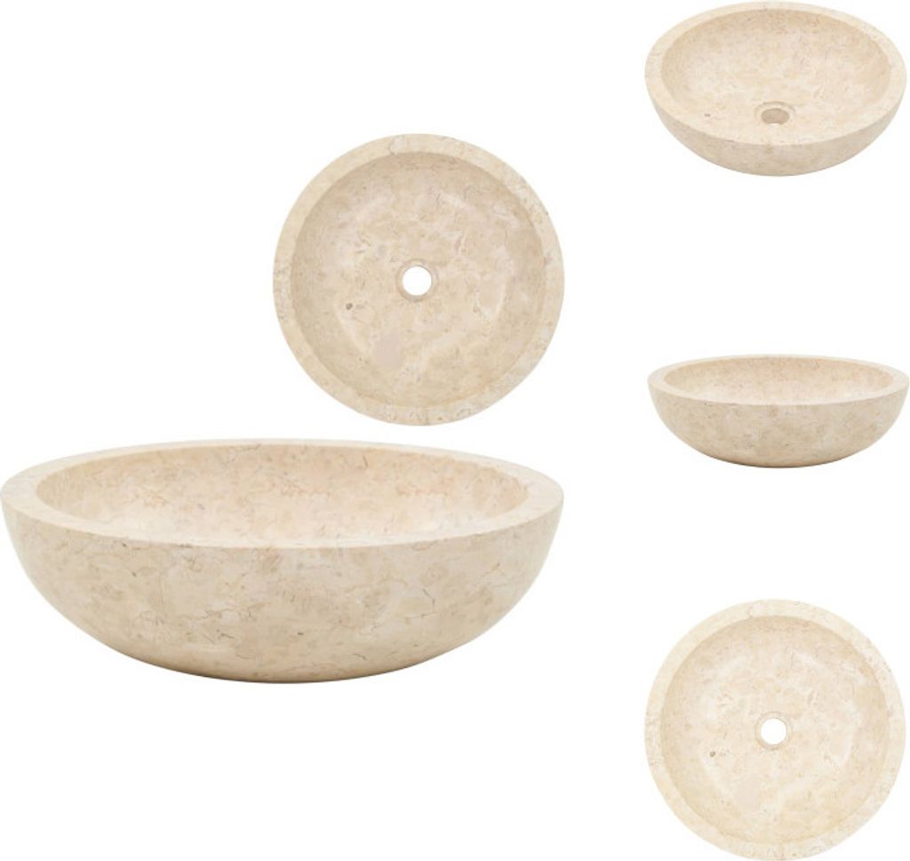 vidaXL Waschbecken 40x12 cm Marmor Creme -  Produktbild 