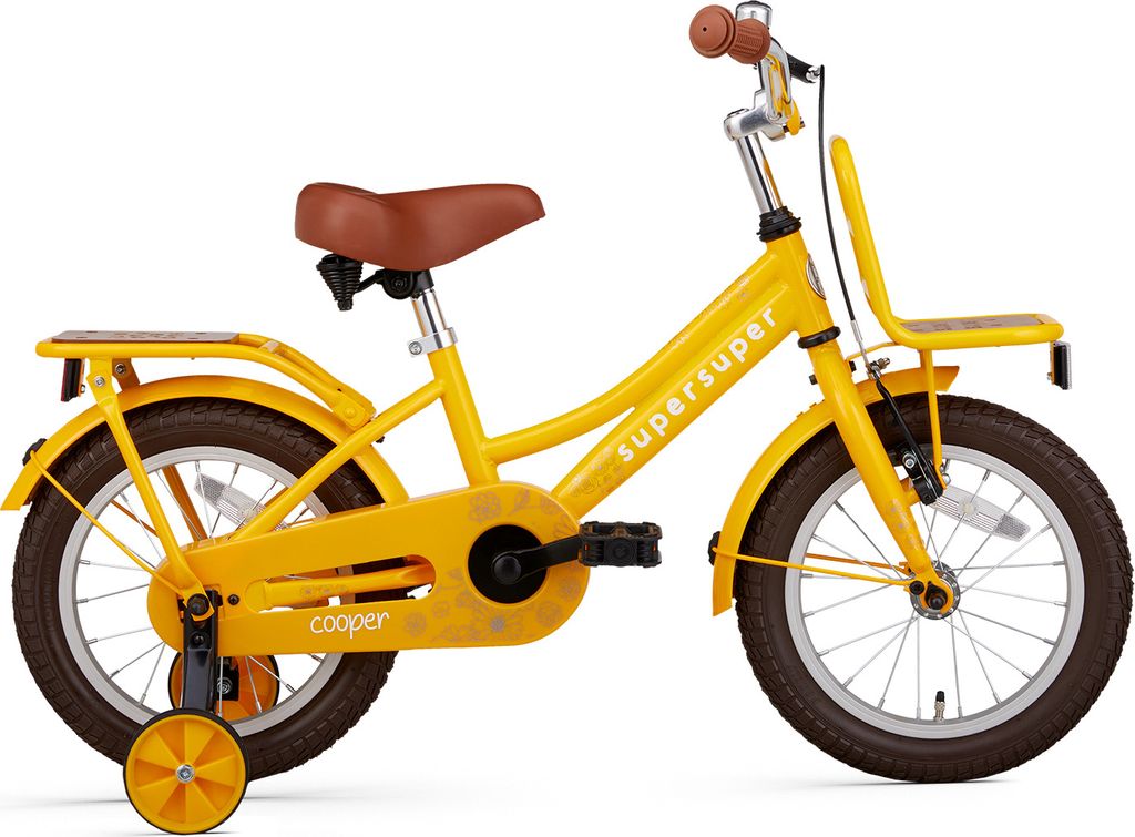 SuperSuper Cooper Bamboo Kinderfahrrad - 14 Zoll - Gelb