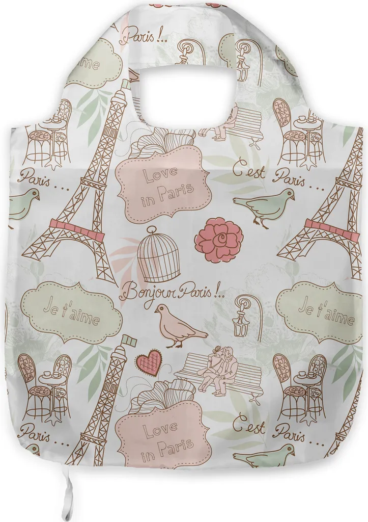 Tote Bag ABAKUHAUS Paris Lovers - Crema Rose Essiccate Vintage