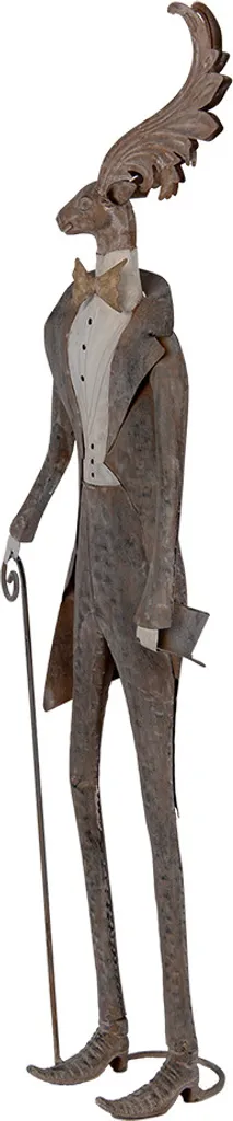 Statue Cerf Décorative Grand Format 84 cm en Métal Brun Clayre & Eef
