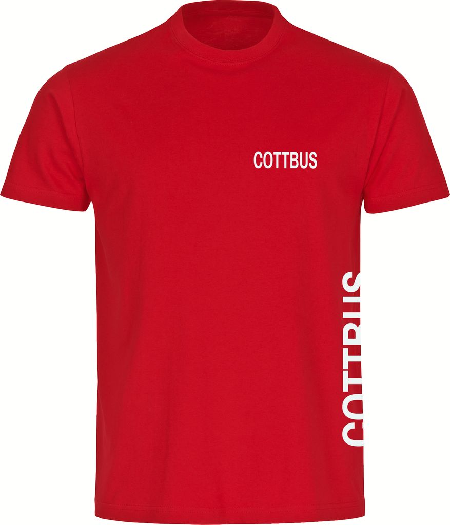 multifanshop Kinder T-Shirt - Cottbus - Brust & Seite, rot, Größe 152
