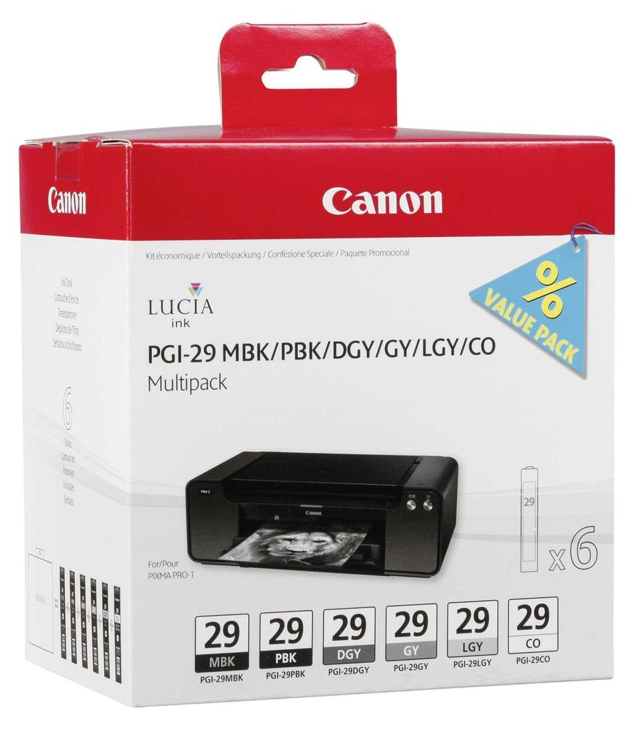 Canon PGI-29 Multipack MBK/PBK/DGY/GY/LGY/CO