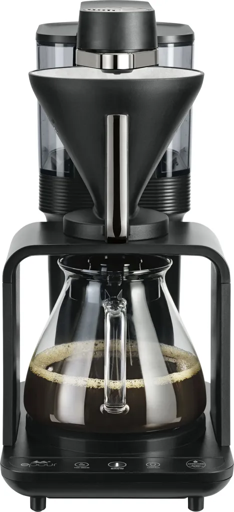 Melitta EPOUR Chrome : Machine à café avec pré-infusion et tactile intuitif