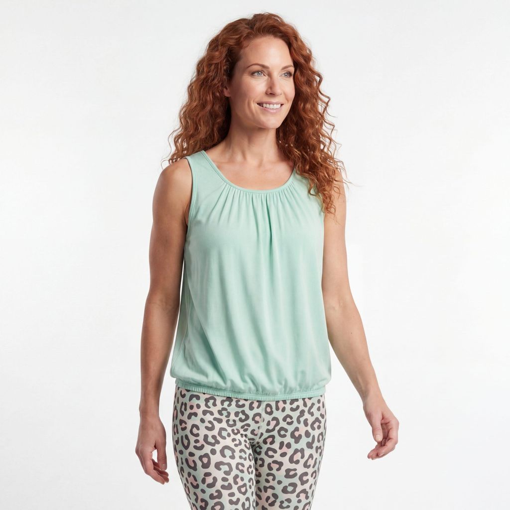 Sommer Top Damen Trägertop mit Gummibund 38 40 42 44 46 48 Stretchtop Viskose